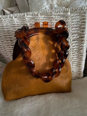 Anthropologie Kiss-lock Lucite Chain Clutch. NWT